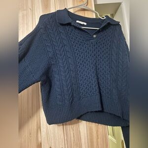 American Eagle Outfitters Dark Blue V-Neck Sweater